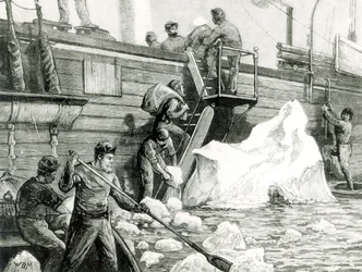 The Arctic Expedition Watering from an Iceberg